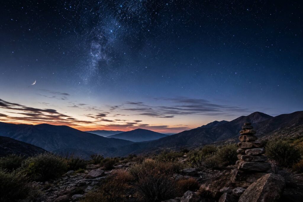 Cielo y naturaleza como símbolo de los ciclos de la vida y las cosmovisiones ancestrales.